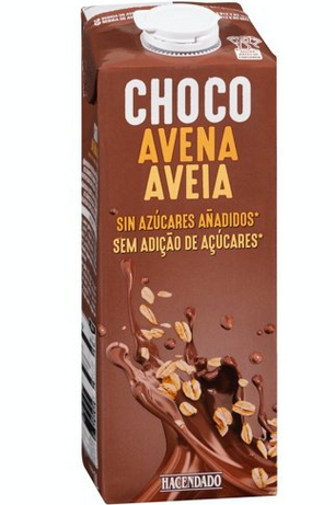 Bebida de avena choco con edulcorantes